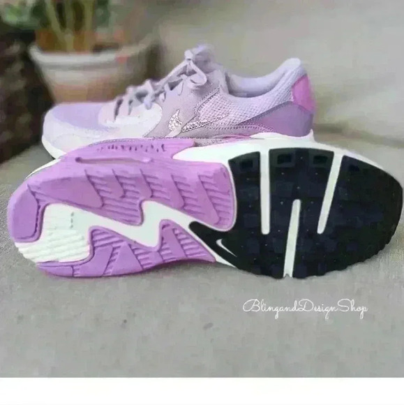 Nike Air Max Excee Womens Purple Sneakers Shoes Made with Swarovski Crystals - Picture 10 of 11